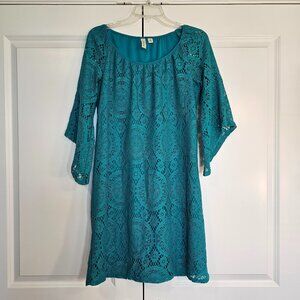 Tacera Lace Overlay Dress Size Small